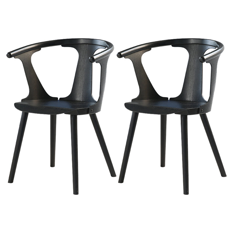Solid Wood Side Chair Fixed Back Lounge Chair for Living Room