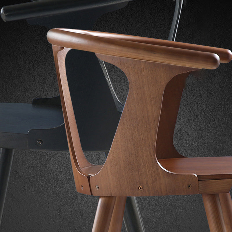 Solid Wood Side Chair Fixed Back Lounge Chair for Living Room