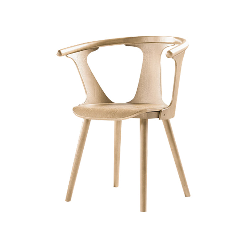 Solid Wood Side Chair Fixed Back Lounge Chair for Living Room