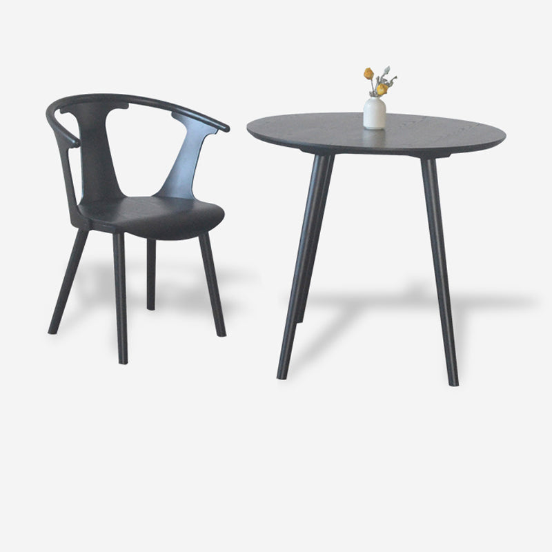Solid Wood Side Chair Fixed Back Lounge Chair for Living Room