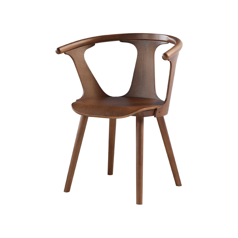Solid Wood Side Chair Fixed Back Lounge Chair for Living Room