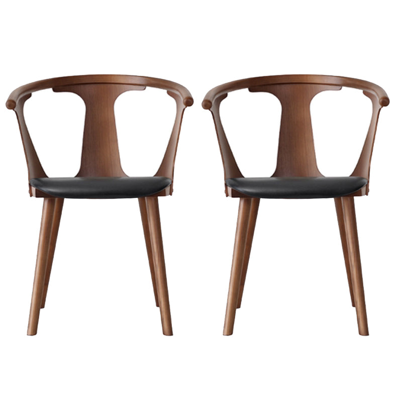 Solid Wood Side Chair Fixed Back Lounge Chair for Living Room