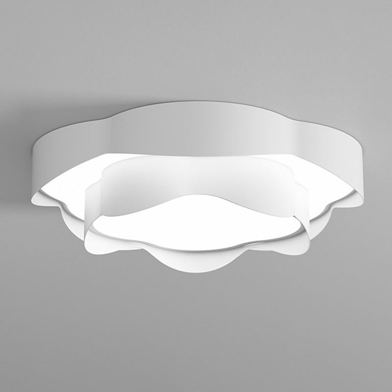 Modernism Flush Mount 2-Tier Ceiling Mounted Fixture in White for Bedroom