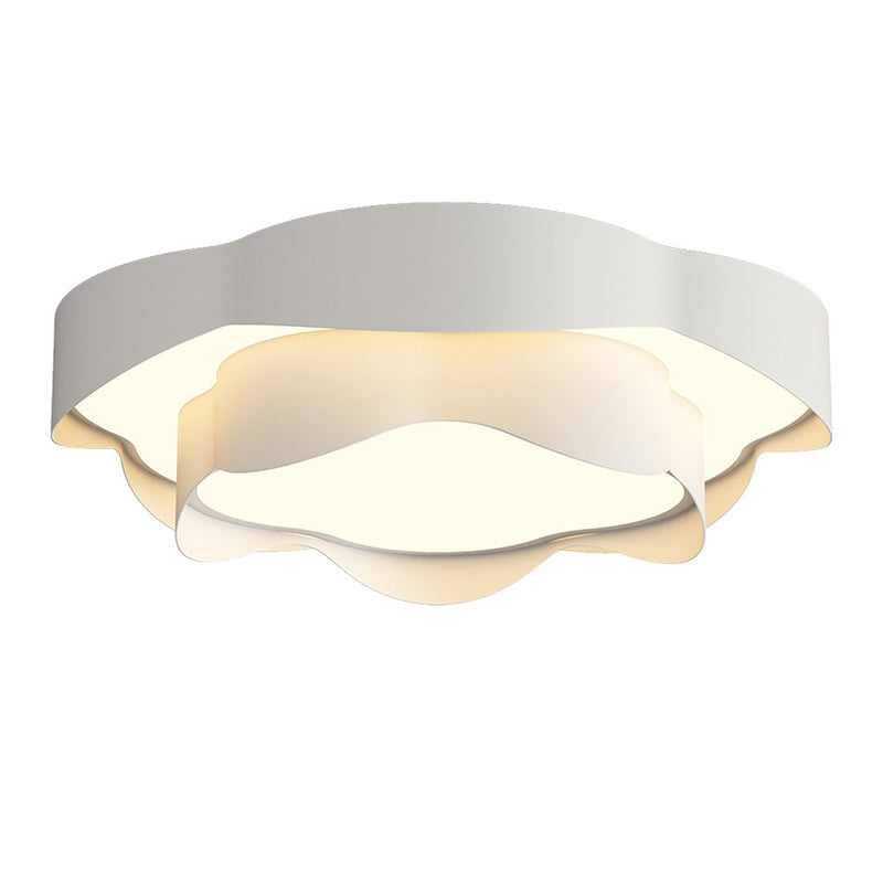Modernism Flush Mount 2-Tier Ceiling Mounted Fixture in White for Bedroom