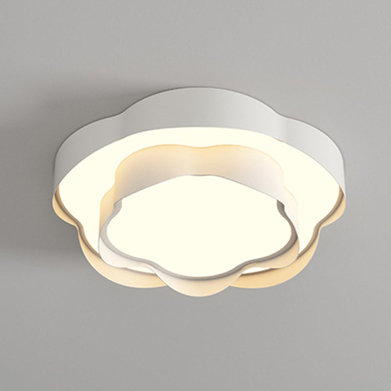 Modernism Flush Mount 2-Tier Ceiling Mounted Fixture in White for Bedroom