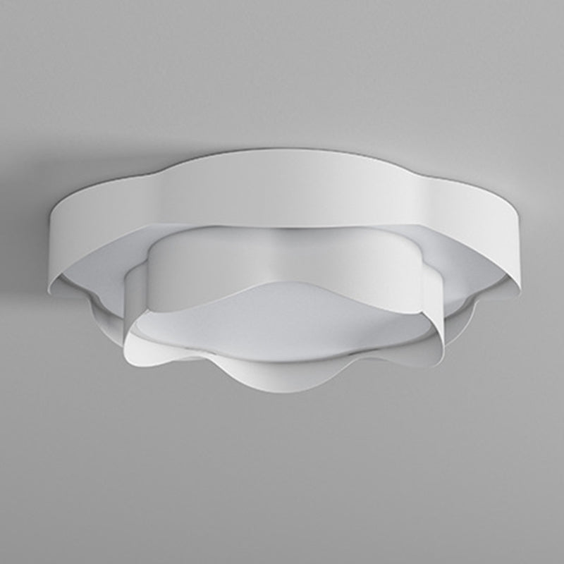 Modernism Flush Mount 2-Tier Ceiling Mounted Fixture in White for Bedroom