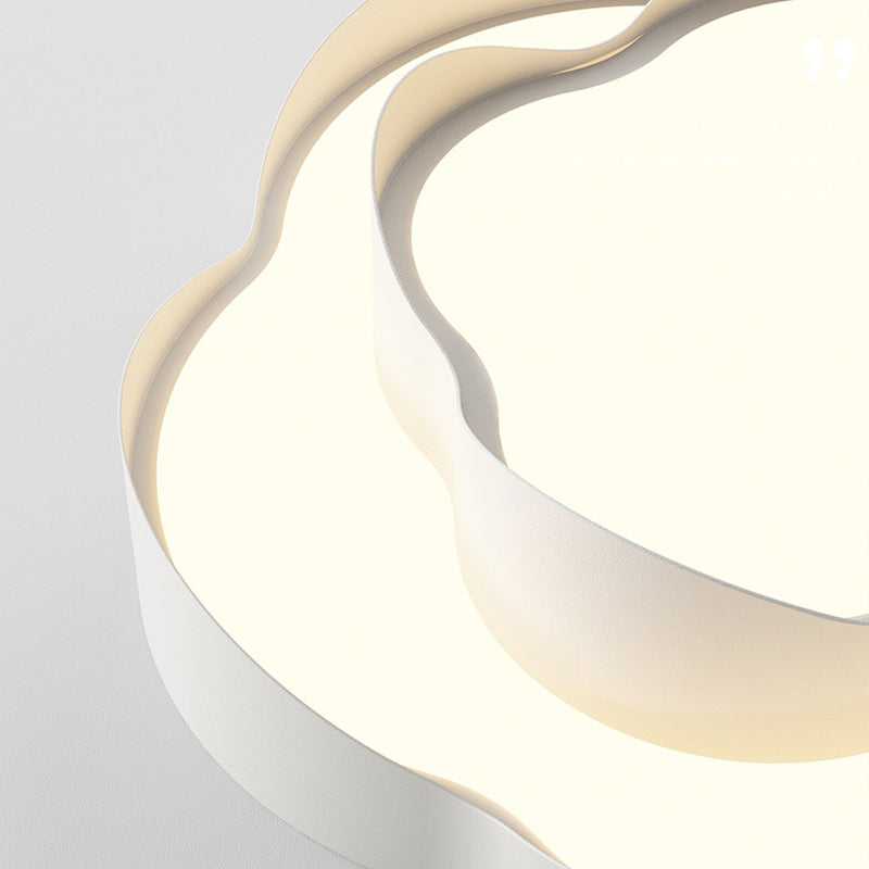 Modernism Flush Mount 2-Tier Ceiling Mounted Fixture in White for Bedroom