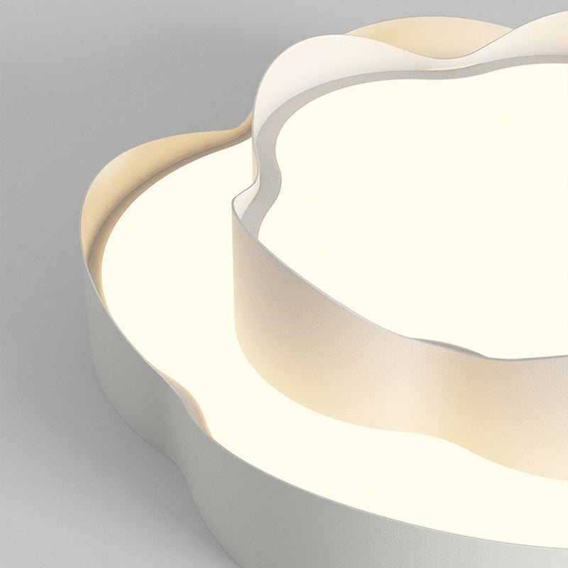 Modernism Flush Mount 2-Tier Ceiling Mounted Fixture in White for Bedroom