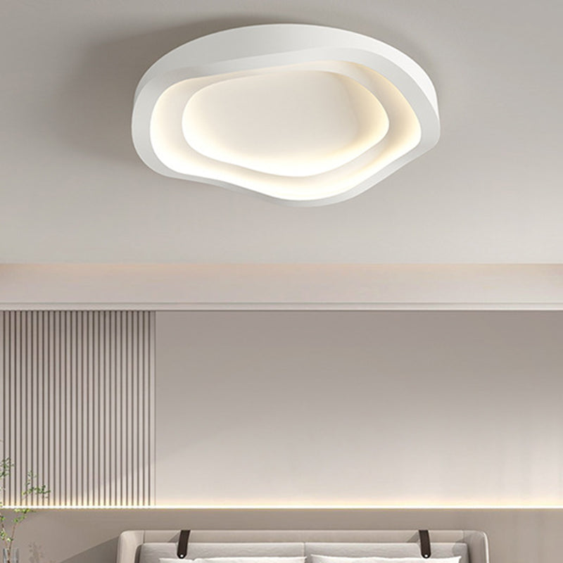 Modernism Flush Mount Metal Ceiling Mounted Fixture in White for Bedroom