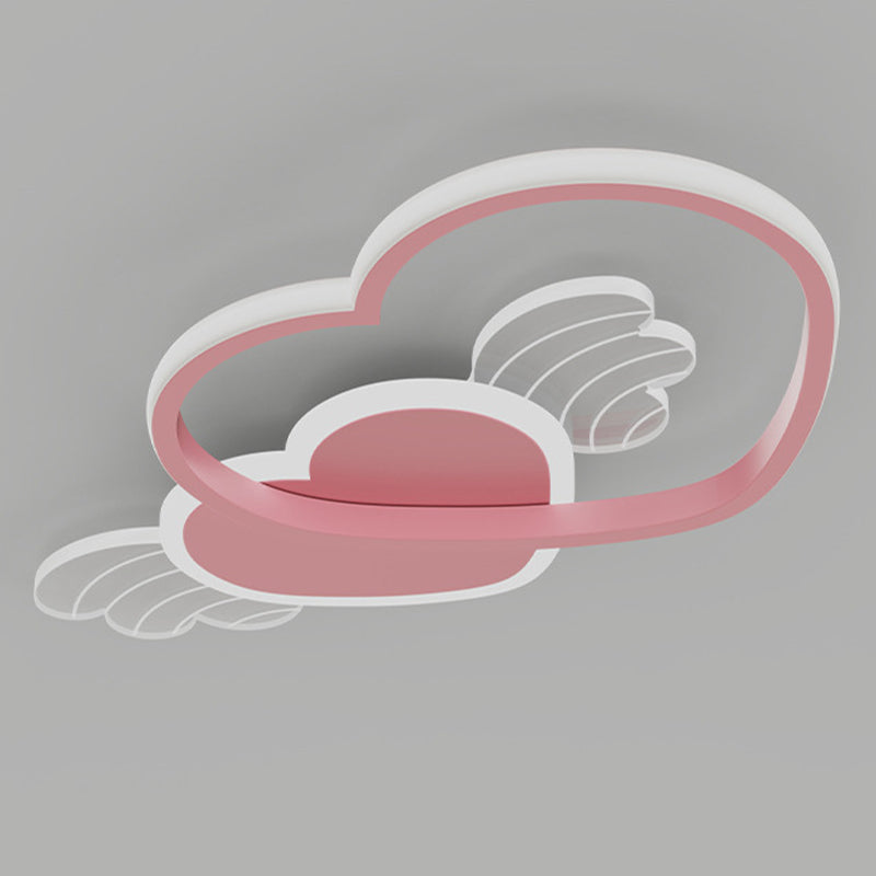 2-Light Pink Modern Flush Mount Lighting Acrylic Ceiling Light for Bedroom