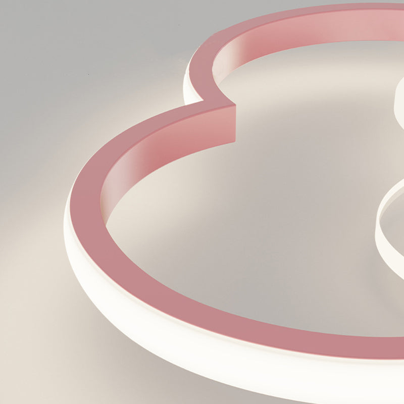 2-Light Pink Modern Flush Mount Lighting Acrylic Ceiling Light for Bedroom