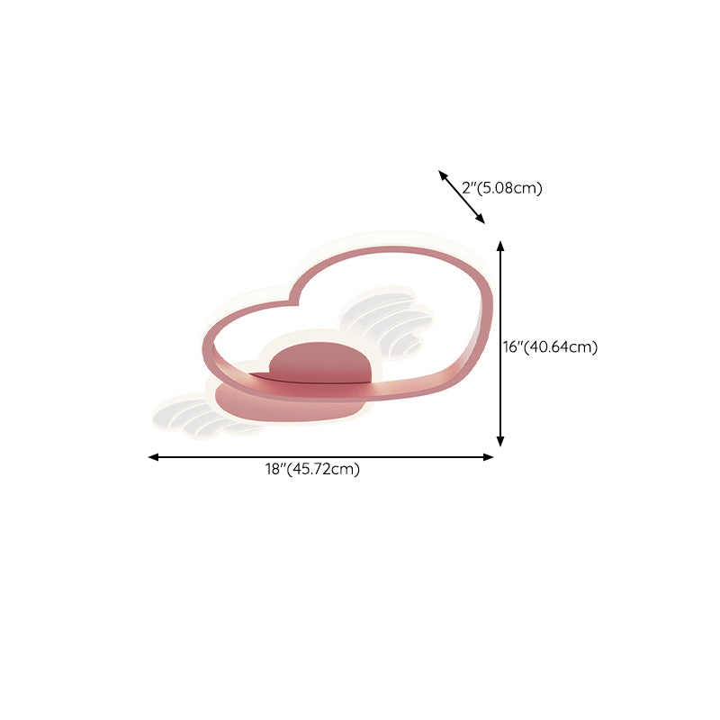2-Light Pink Modern Flush Mount Lighting Acrylic Ceiling Light for Bedroom