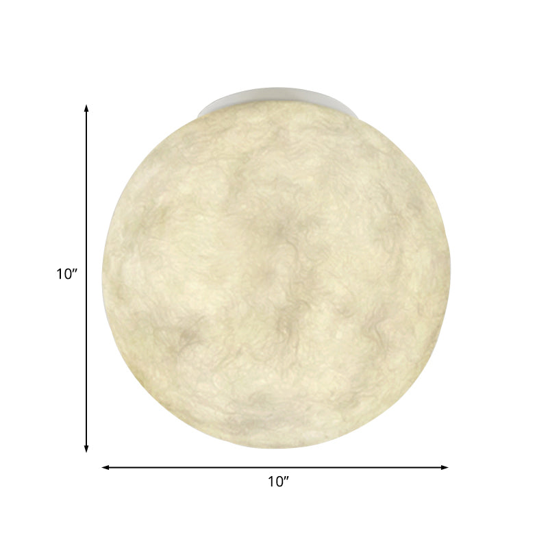 Lampe encastrée en verre, boule de lune, plafonnier moderne à 1 lumière blanche, luminaire pour balcon