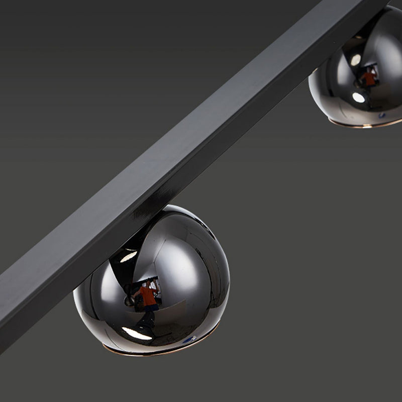 Contemporary Hanging Light Globe Island Light Fixture in Black for Dining Room