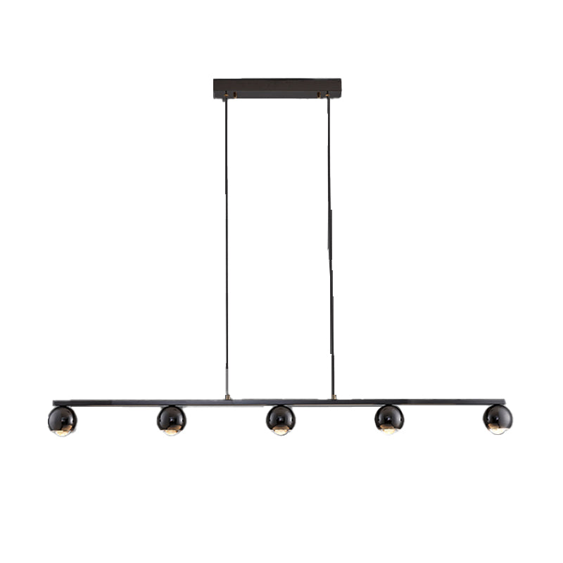 Contemporary Hanging Light Globe Island Light Fixture in Black for Dining Room