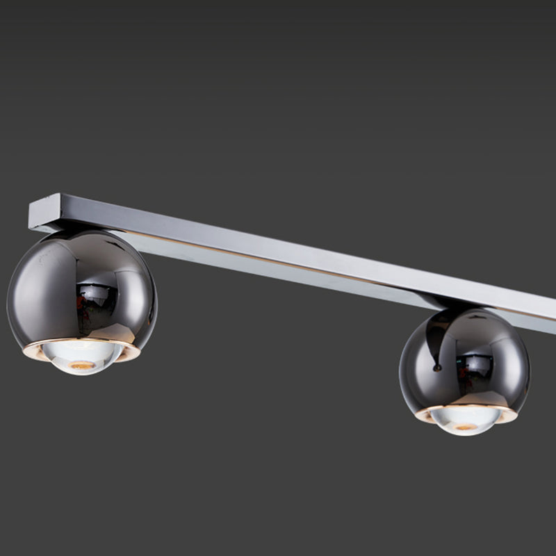 Contemporary Hanging Light Globe Island Light Fixture in Black for Dining Room
