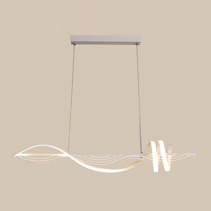 Strip Shape Island Lamp LED Island Hanging Lamp with Silica Gel Shade for Dining Room