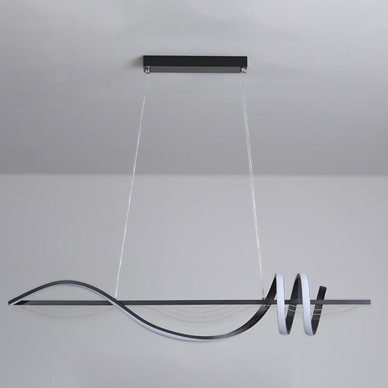 Strip Shape Island Lamp LED Island Hanging Lamp with Silica Gel Shade for Dining Room