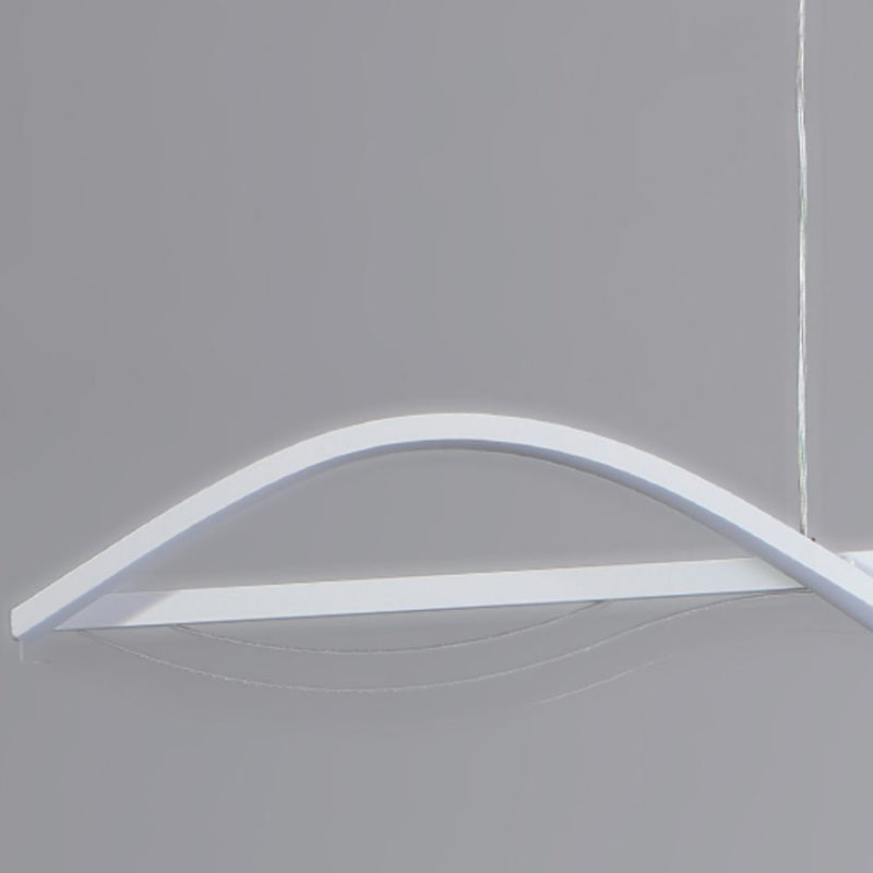 Strip Shape Island Lamp LED Island Hanging Lamp with Silica Gel Shade for Dining Room