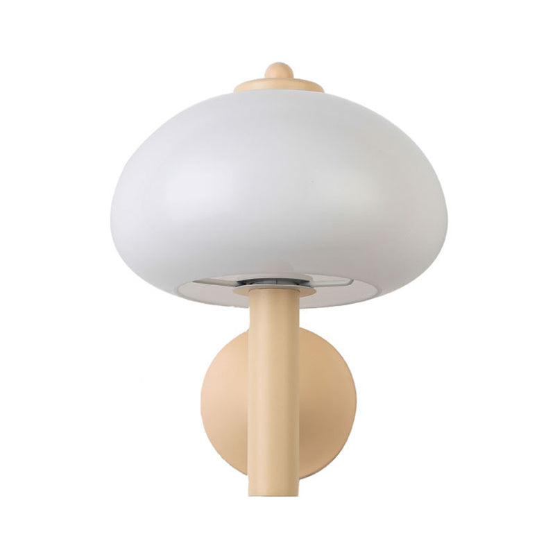 Modern Metal Wall Sconce Mushroom Shape Wall Light with Glass Shade for Living Room