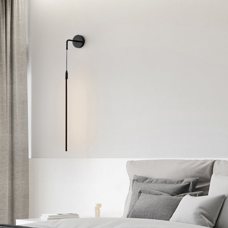 Metal Shade Wall Lamp Modern Style Black/Gold Shape Wall Mounted Lighting for Bedroom