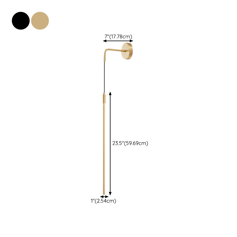 Metal Shade Wall Lamp Modern Style Black/Gold Shape Wall Mounted Lighting for Bedroom