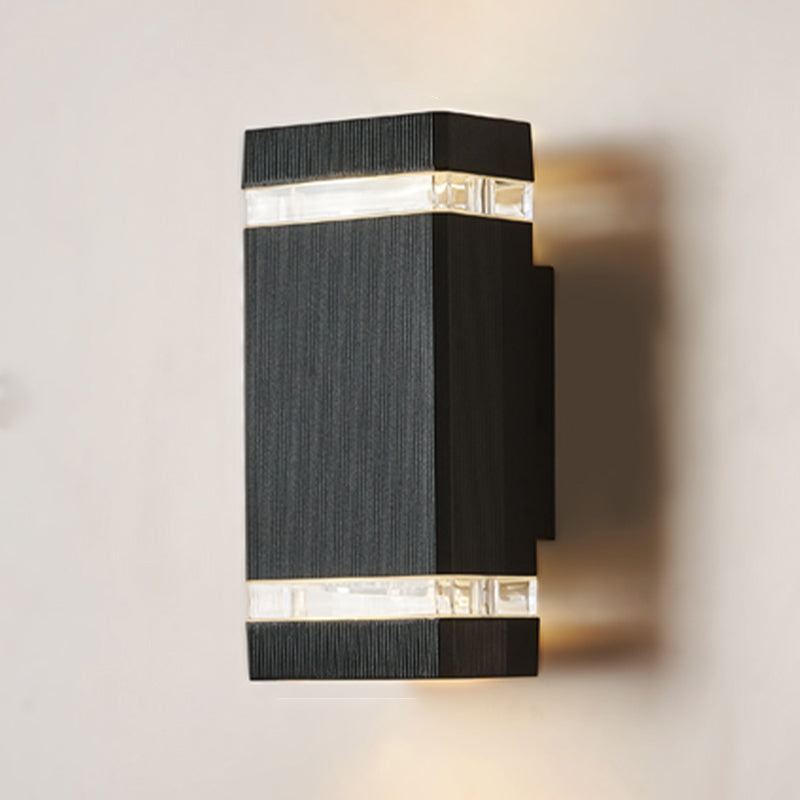 Modern Wall Sconce Geometric Shape Wall Light with Metal Shade for Courtyard