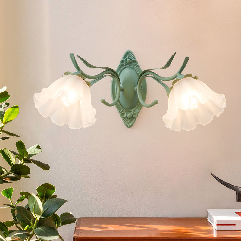 Contemporary Wall Sconce 1 / 2 - Light Wall Lighting in Green / White