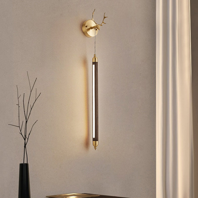 Modernism Wooden Shade Wall Lighting 1-Light Wall Mount Light for Foyer