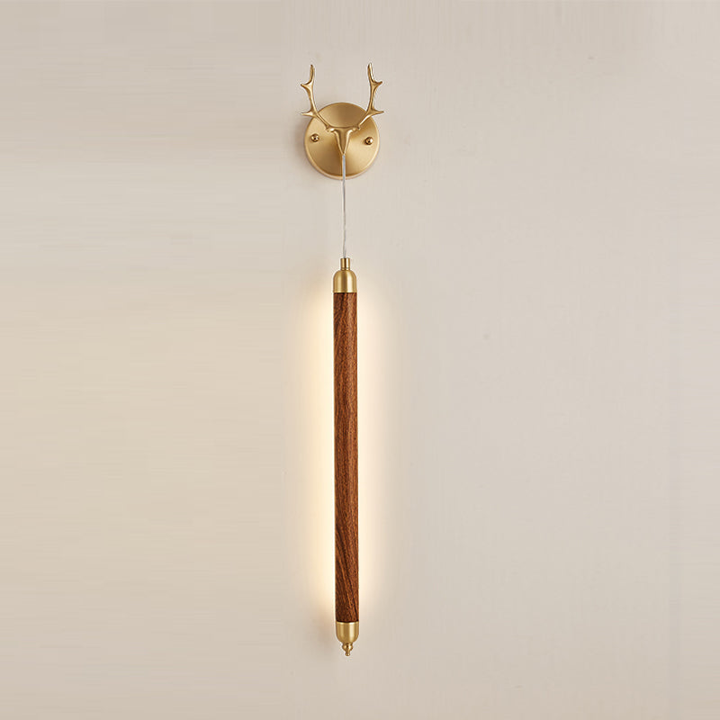 Modernism Wooden Shade Wall Lighting 1-Light Wall Mount Light for Foyer