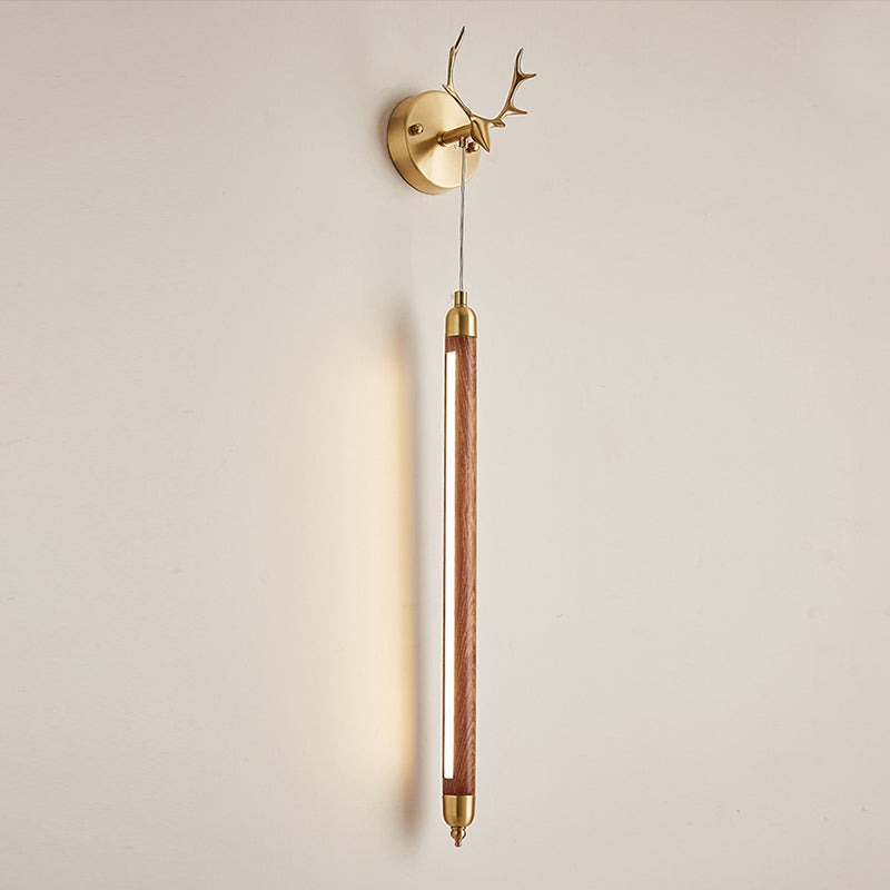 Modernism Wooden Shade Wall Lighting 1-Light Wall Mount Light for Foyer