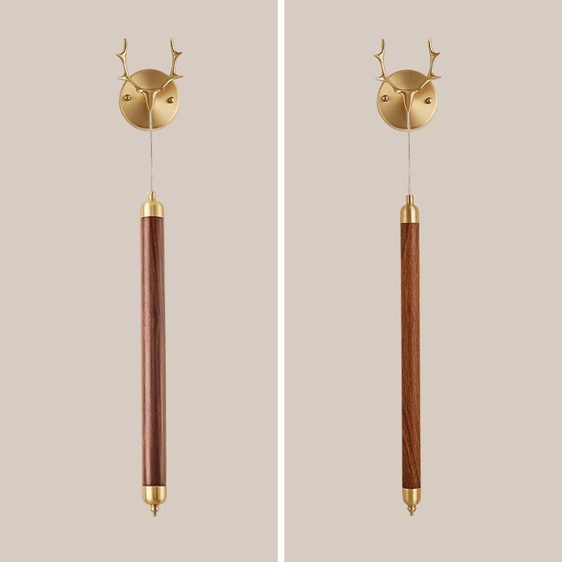 Modernism Wooden Shade Wall Lighting 1-Light Wall Mount Light for Foyer