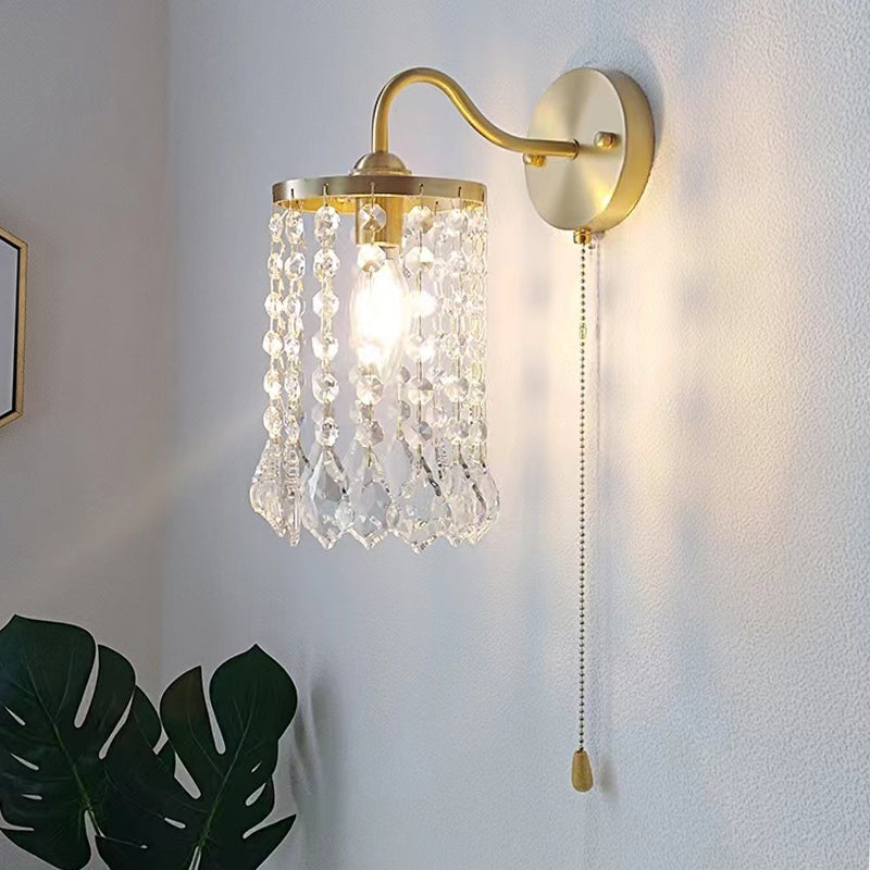 Modern Metal Wall Sconce Cylinder Shape Vanity Lamp for Bathroom