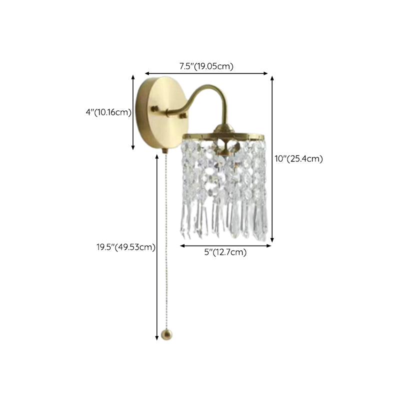 Modern Metal Wall Sconce Cylinder Shape Vanity Lamp for Bathroom