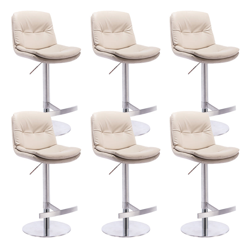 Adjustable Bar Stool Leather Backrest Bar Stools for Dining Room