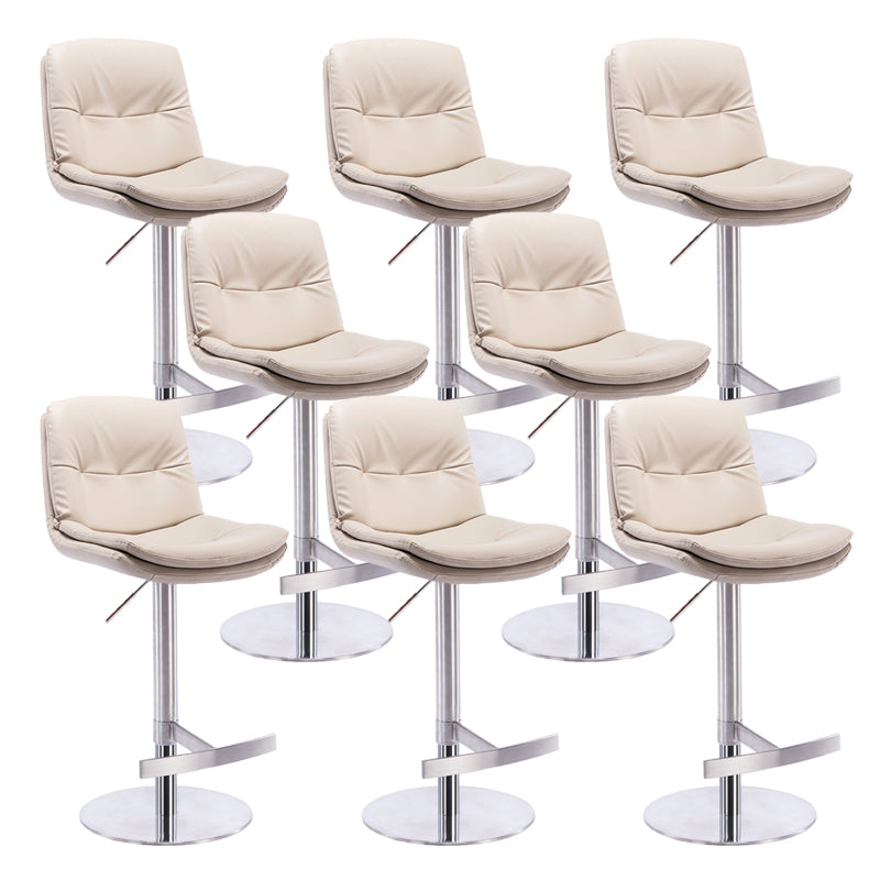 Adjustable Bar Stool Leather Backrest Bar Stools for Dining Room