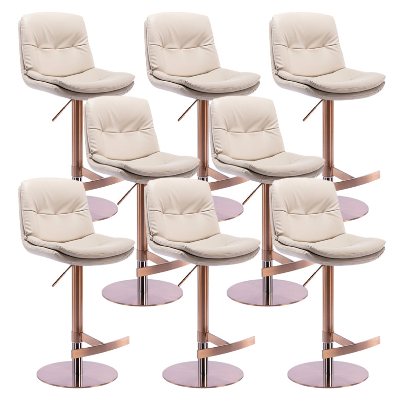 Adjustable Bar Stool Leather Backrest Bar Stools for Dining Room