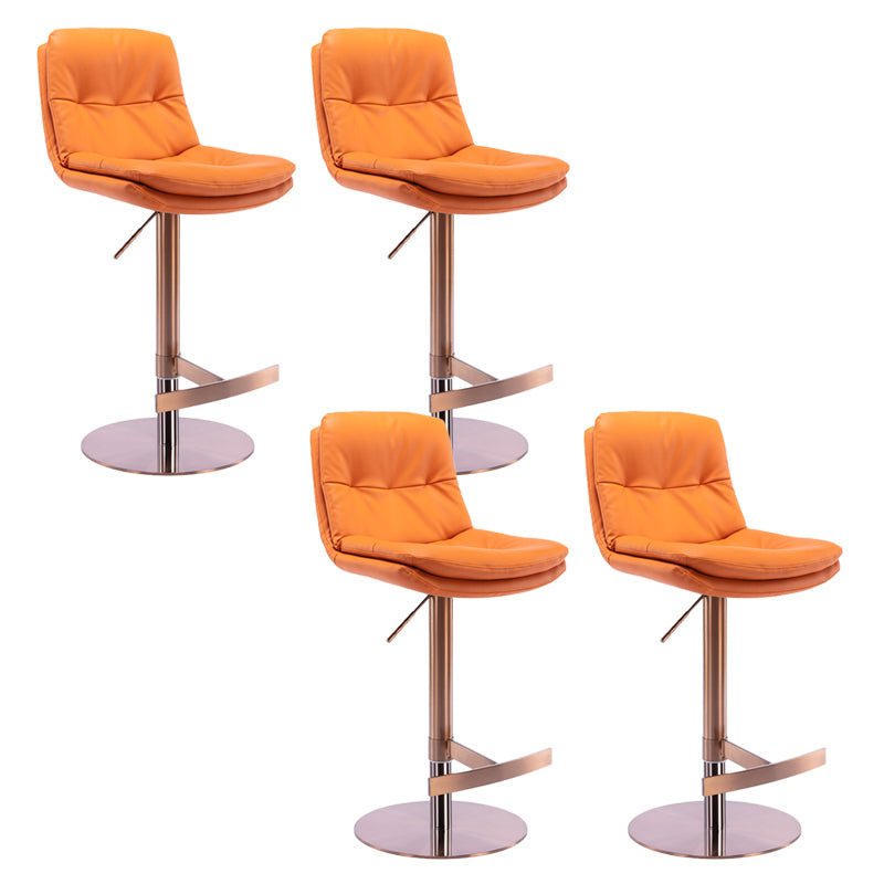 Adjustable Bar Stool Leather Backrest Bar Stools for Dining Room