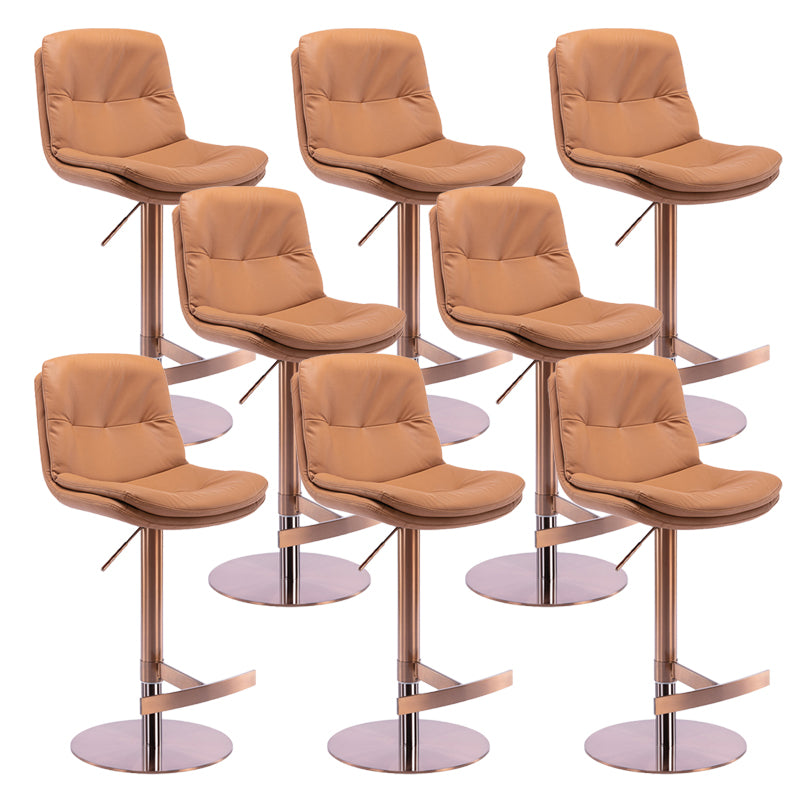 Adjustable Bar Stool Leather Backrest Bar Stools for Dining Room