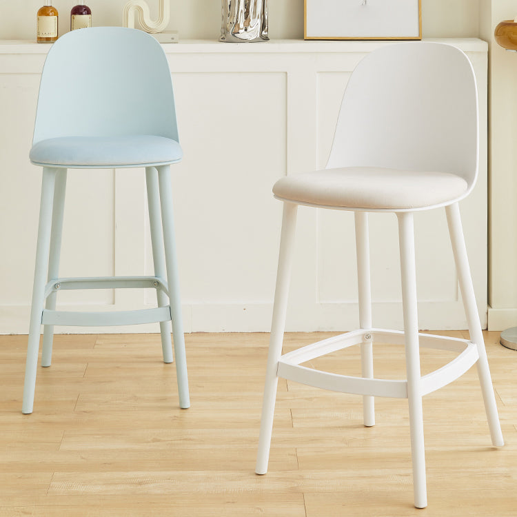 Modern Style Bar Stool Backrest Plastic Bar Stools for Dining Room