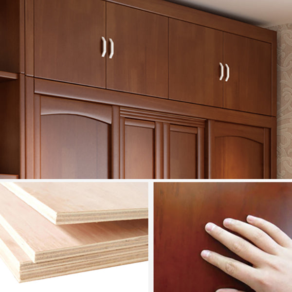 Rubber Wood Frame Wardrobe Freestanding Wardrobe Armoire with Shelves and Clothes Rail