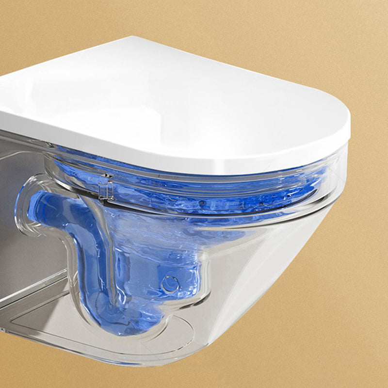 Cotton White Wall Hung Toilet Ceramic Elongated Smart Bidet with Heated Seat