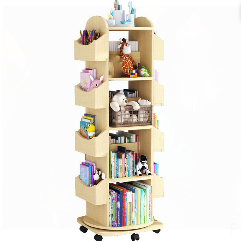 Standard Wooden Bookcase Contemporary Closed Back Bookshelf with Shelves
