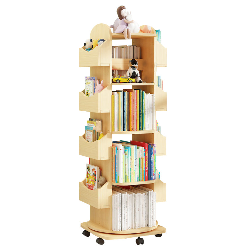 Standard Wooden Bookcase Contemporary Closed Back Bookshelf with Shelves