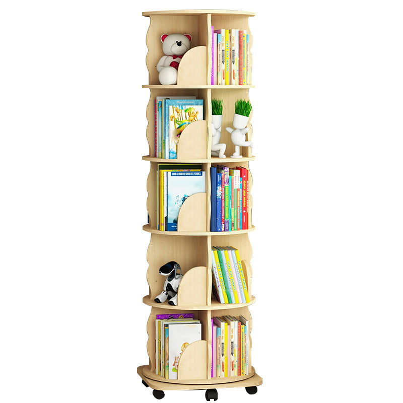 Standard Wooden Bookcase Contemporary Closed Back Bookshelf with Shelves