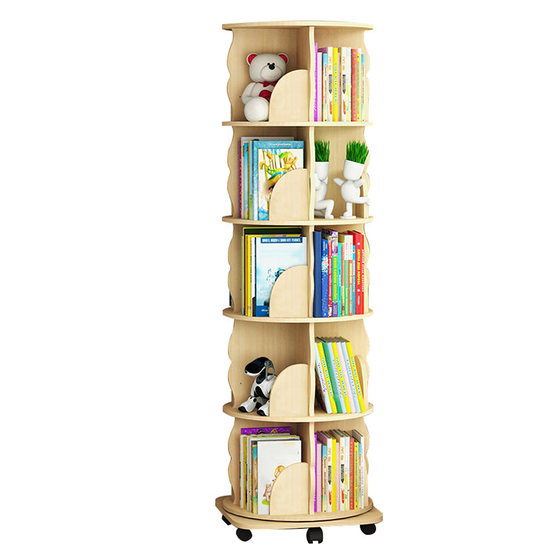 Standard Wooden Bookcase Contemporary Closed Back Bookshelf with Shelves