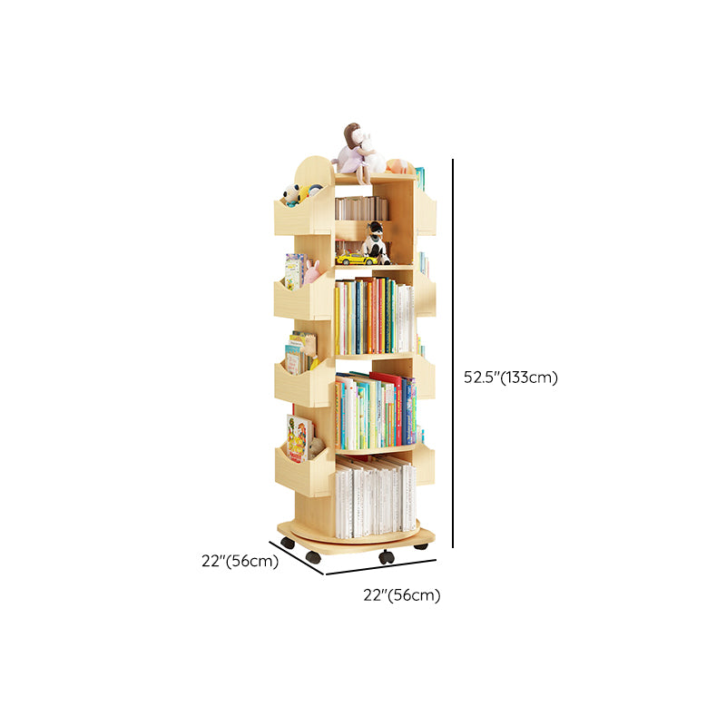 Standard Wooden Bookcase Contemporary Closed Back Bookshelf with Shelves