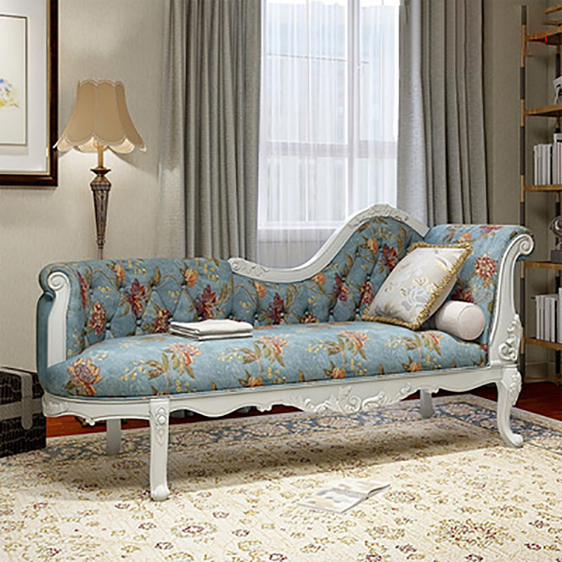 Traditional Cotton Blend Floor Chair with Rolled Arms Oversized Chaise Lounge