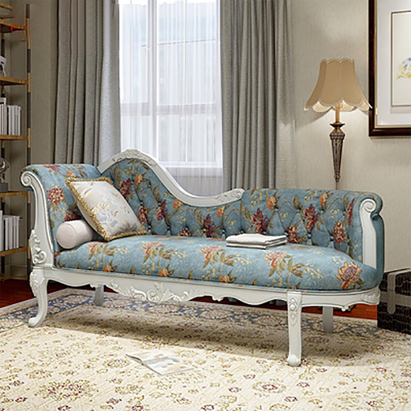 Traditional Cotton Blend Floor Chair with Rolled Arms Oversized Chaise Lounge