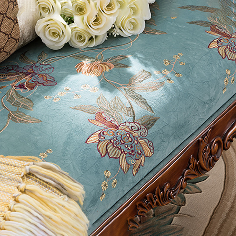 Traditional Cotton Blend Floor Chair with Rolled Arms Oversized Chaise Lounge